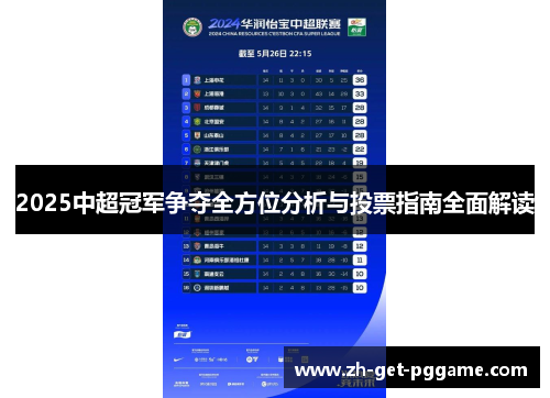 2025中超冠军争夺全方位分析与投票指南全面解读